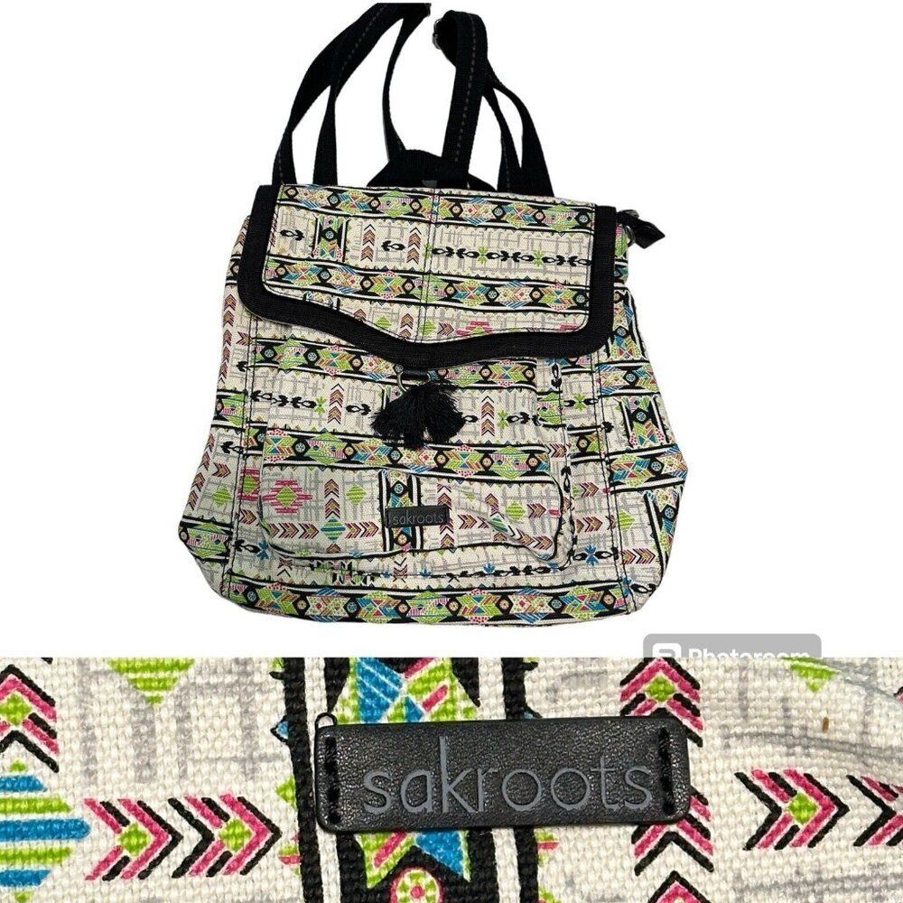 Sakroots Colorful Backpack. Laptop Bag Convertible Crossbody EUC￼